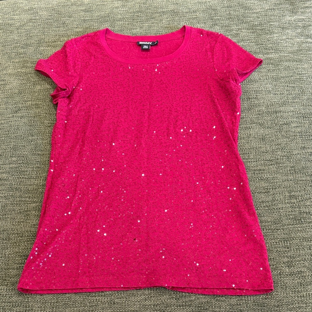 DKNY Pink Sequin Women's Top